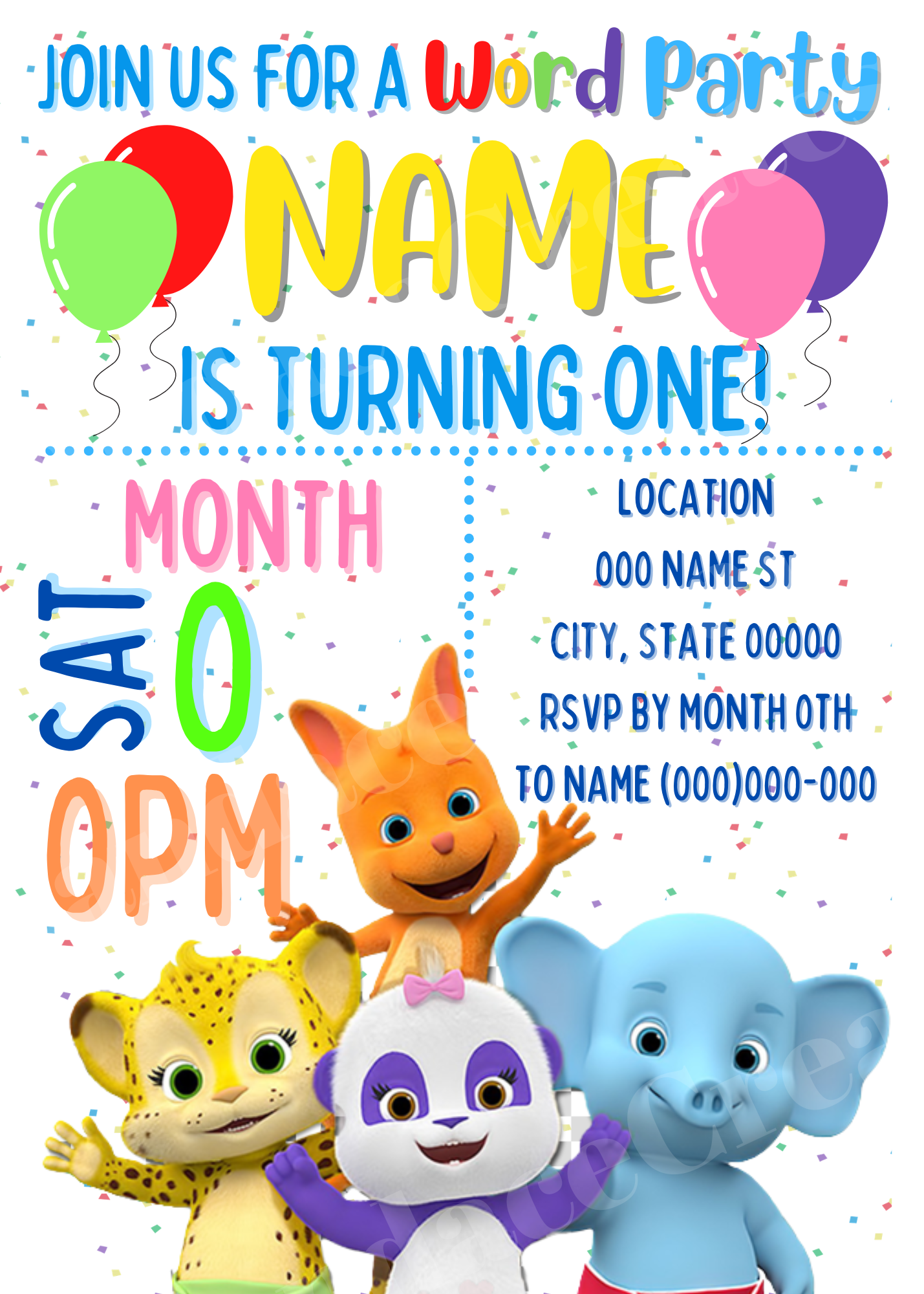 Word Party Invite