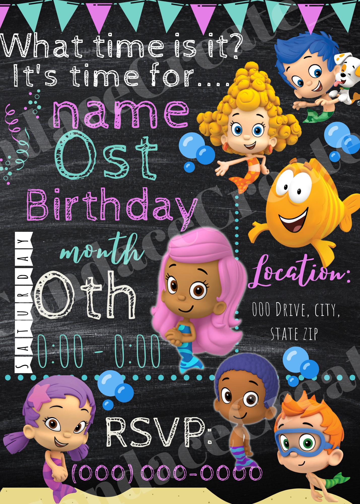 Bubble Guppies Invite