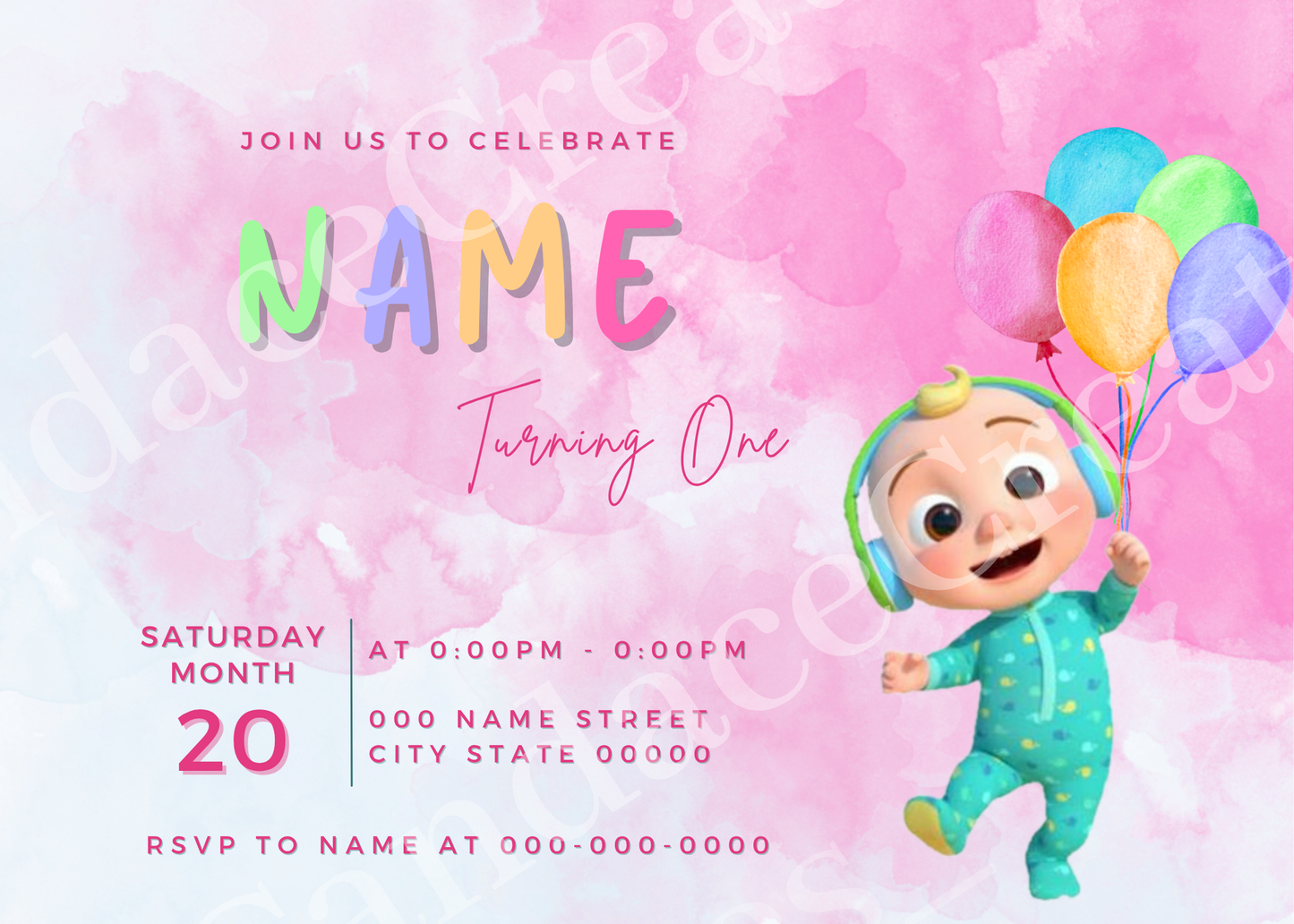 CoComelon Balloon Invite