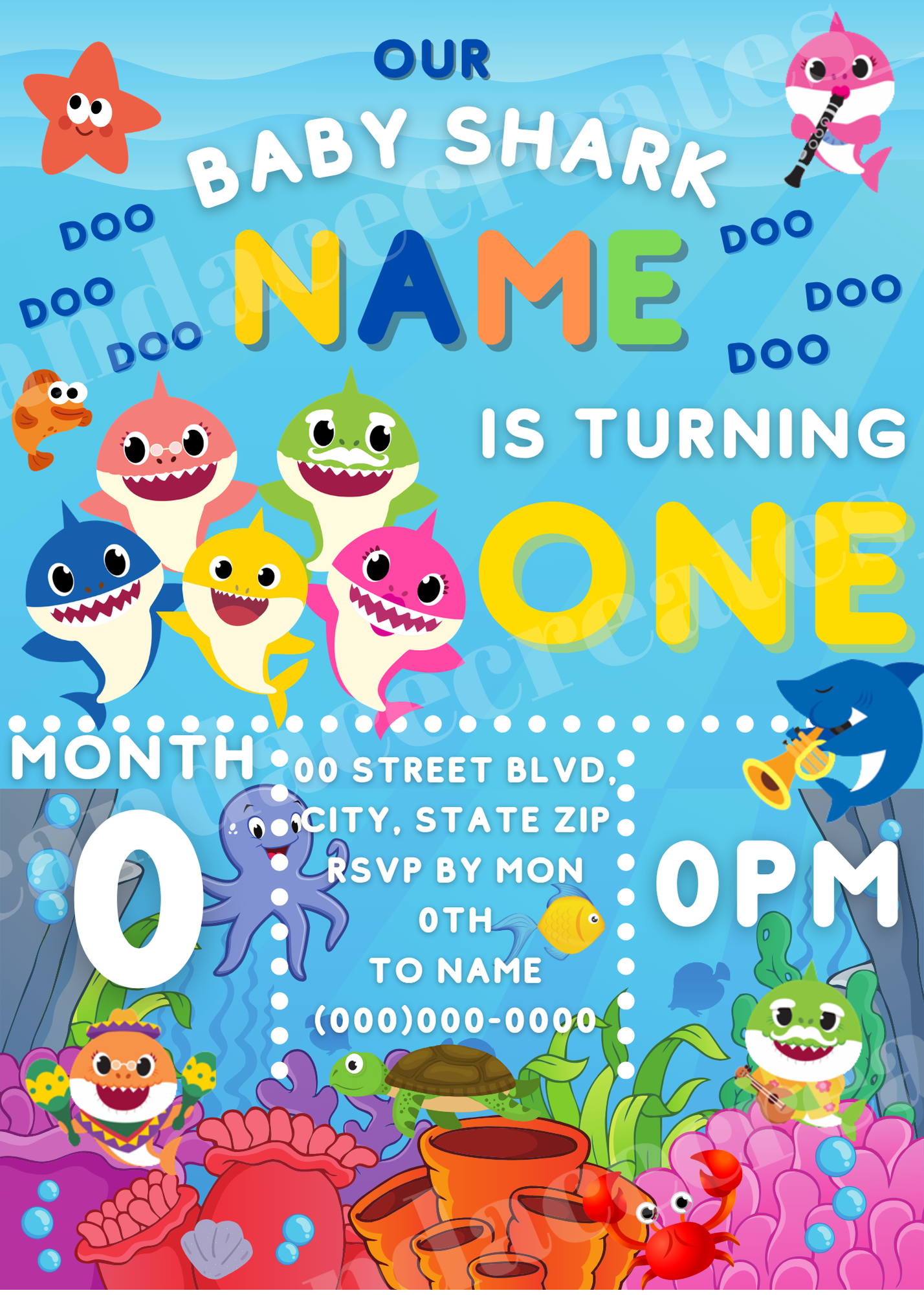 Baby Shark Invite