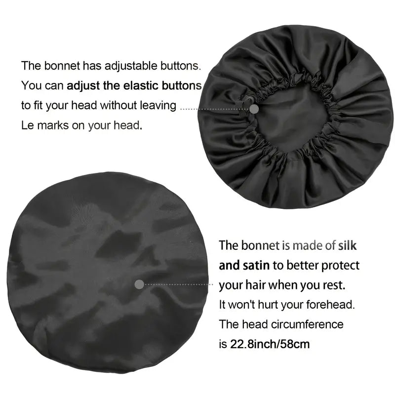 Adjustable Satin Bonnet For Sleeping