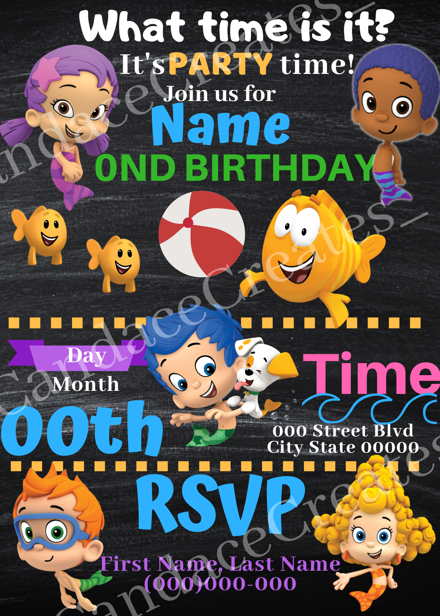 Bubble Guppies Invite