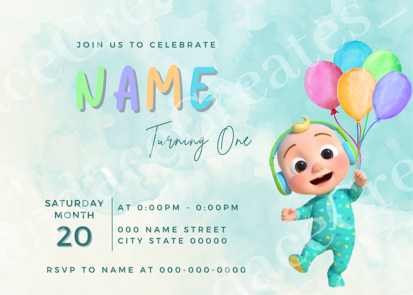 CoComelon Balloon Invite