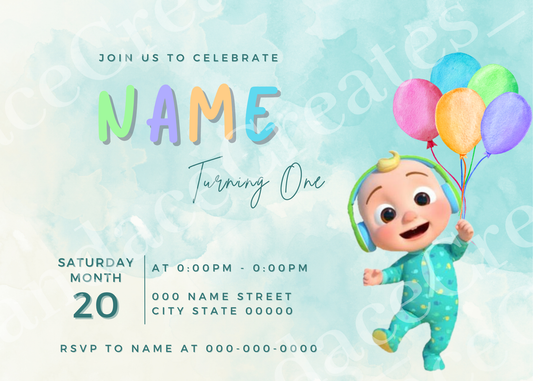 CoComelon Balloon Invite