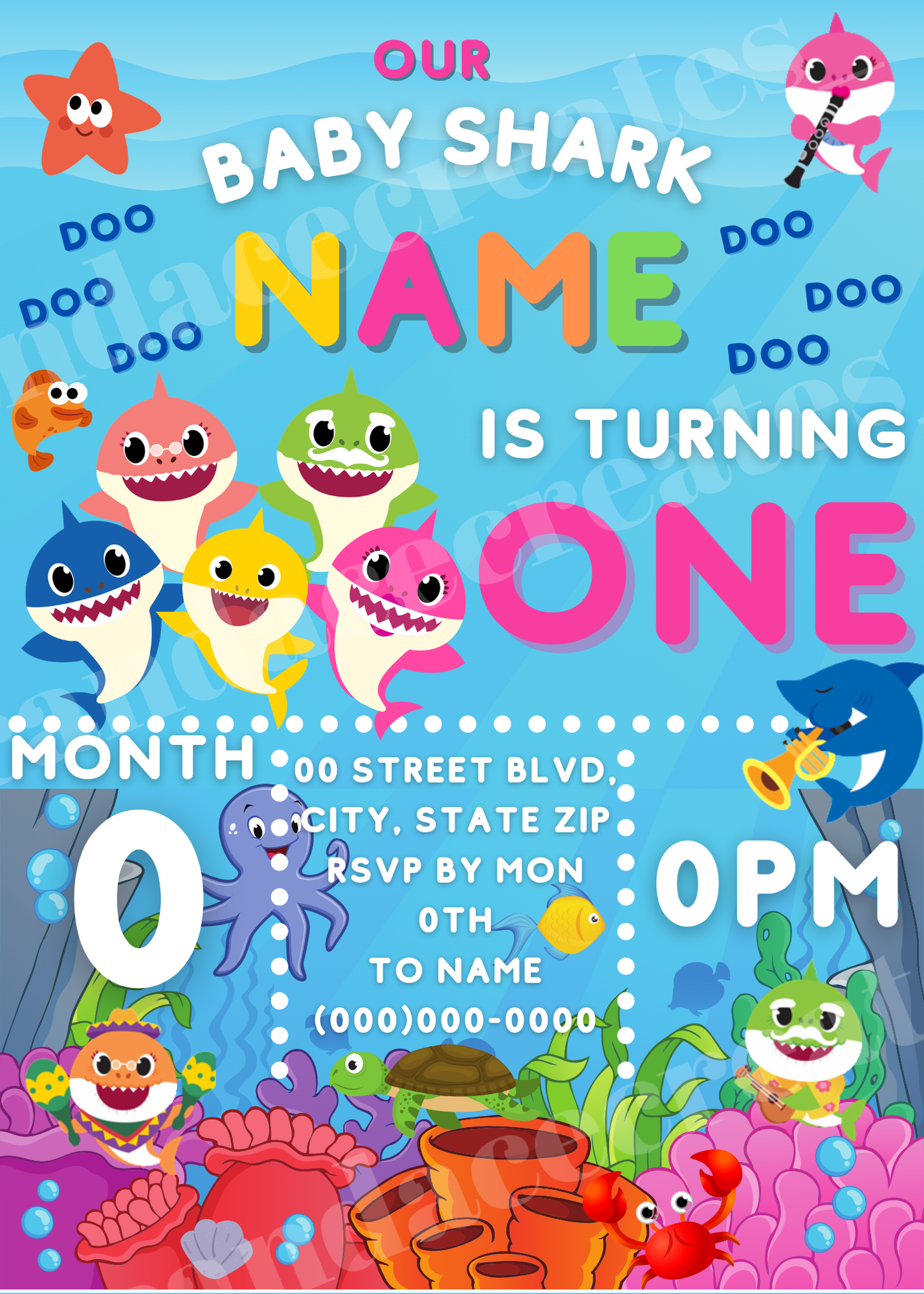 Baby Shark Invite